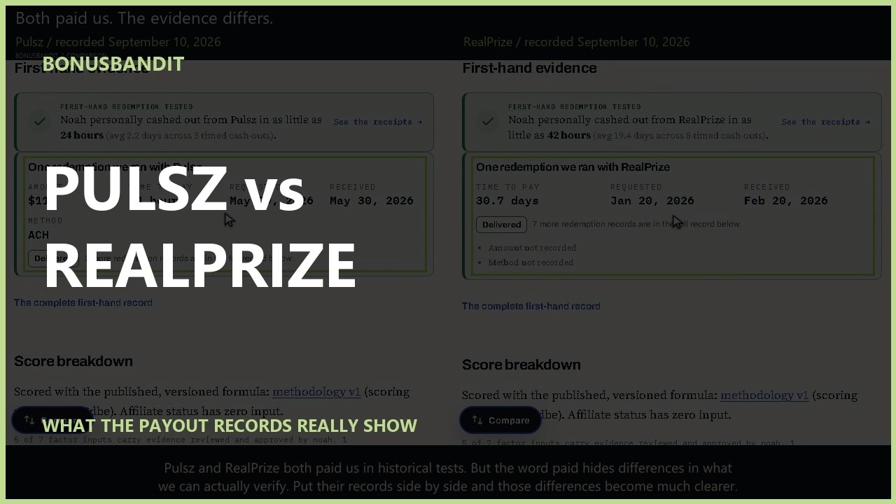Pulsz vs RealPrize: The Payout Records Tell Different Stories
